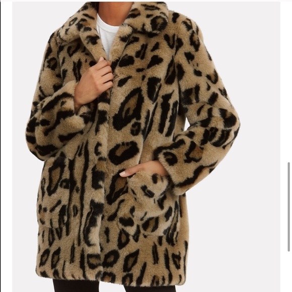 STAND Alexa Leopard Faux Fur Coat - Picture 2 of 5